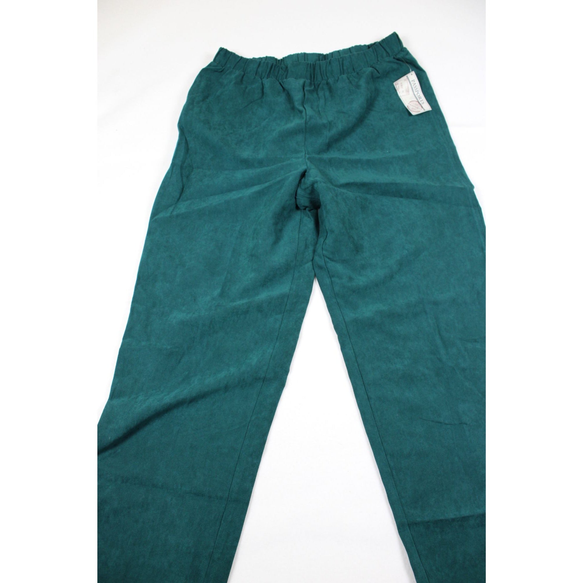 NWT Passports Womens Elastic Waist Green Pants XL