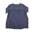 Dressbarn Womens Navy Blue Blouse With Satin Contrast & Back Zip Size 1X