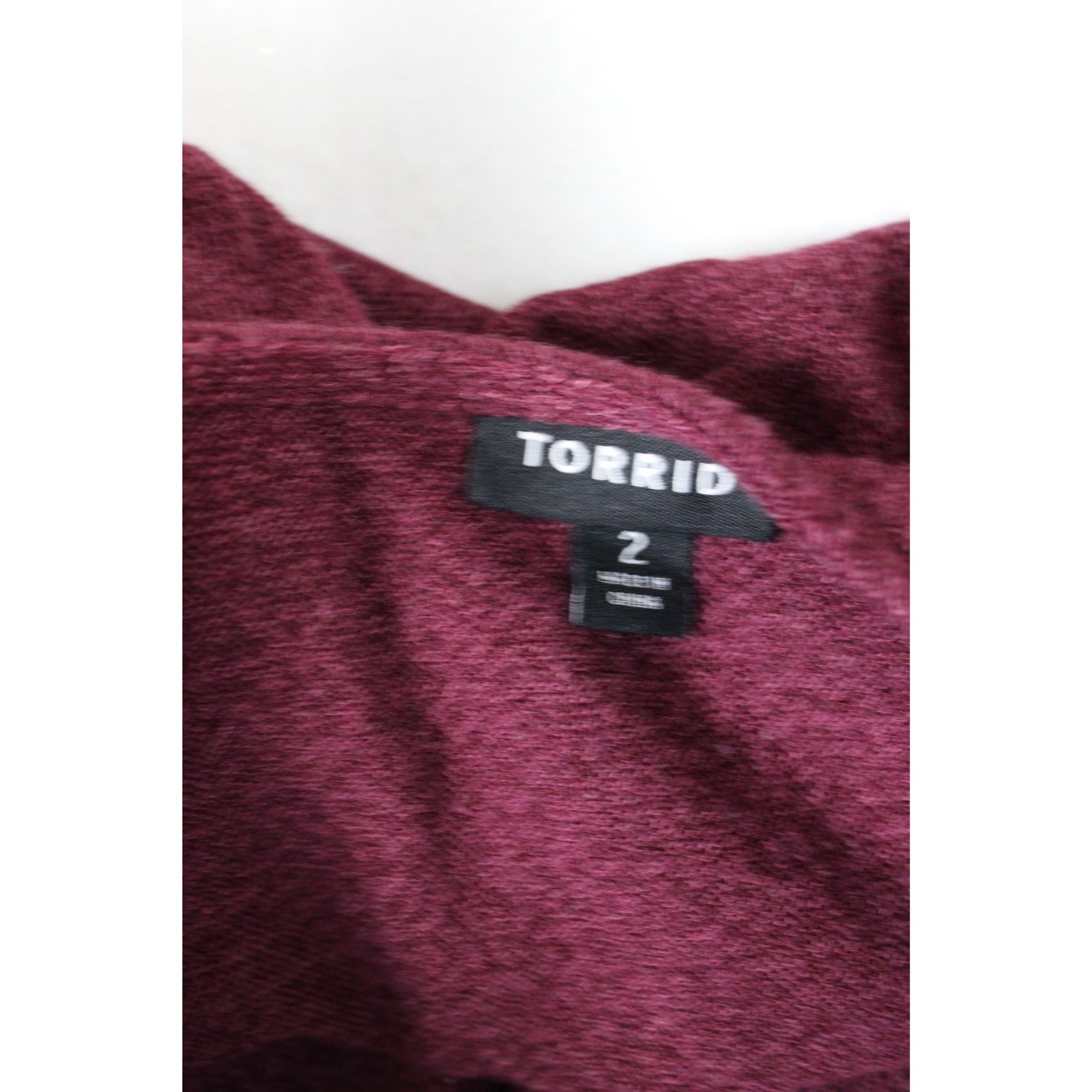 Torrid Womens Burgundy Long Sleeve Swing Tunic Top Size 2