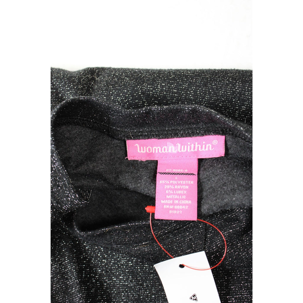 NWT Woman Within Metallic Black Long Sleeve Size 1X