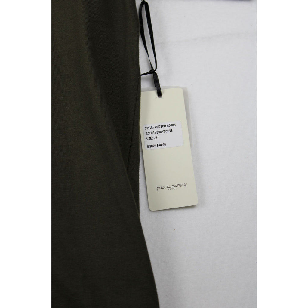 Public Supply Mens Japan Burnt Olive Graphic T-Shirt 2X Cotton Crewneck