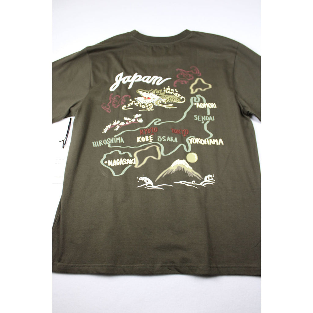 Public Supply Mens Japan Burnt Olive Graphic T-Shirt 2X Cotton Crewneck