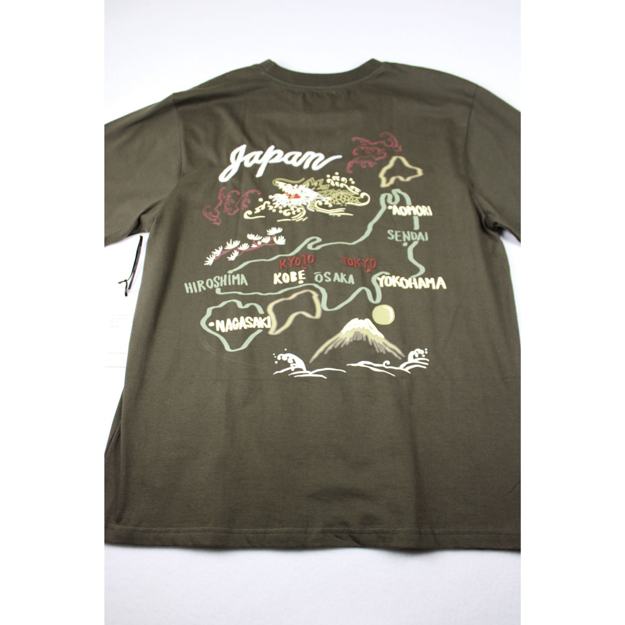Public Supply Mens Japan Burnt Olive Graphic T-Shirt 2X Cotton Crewneck