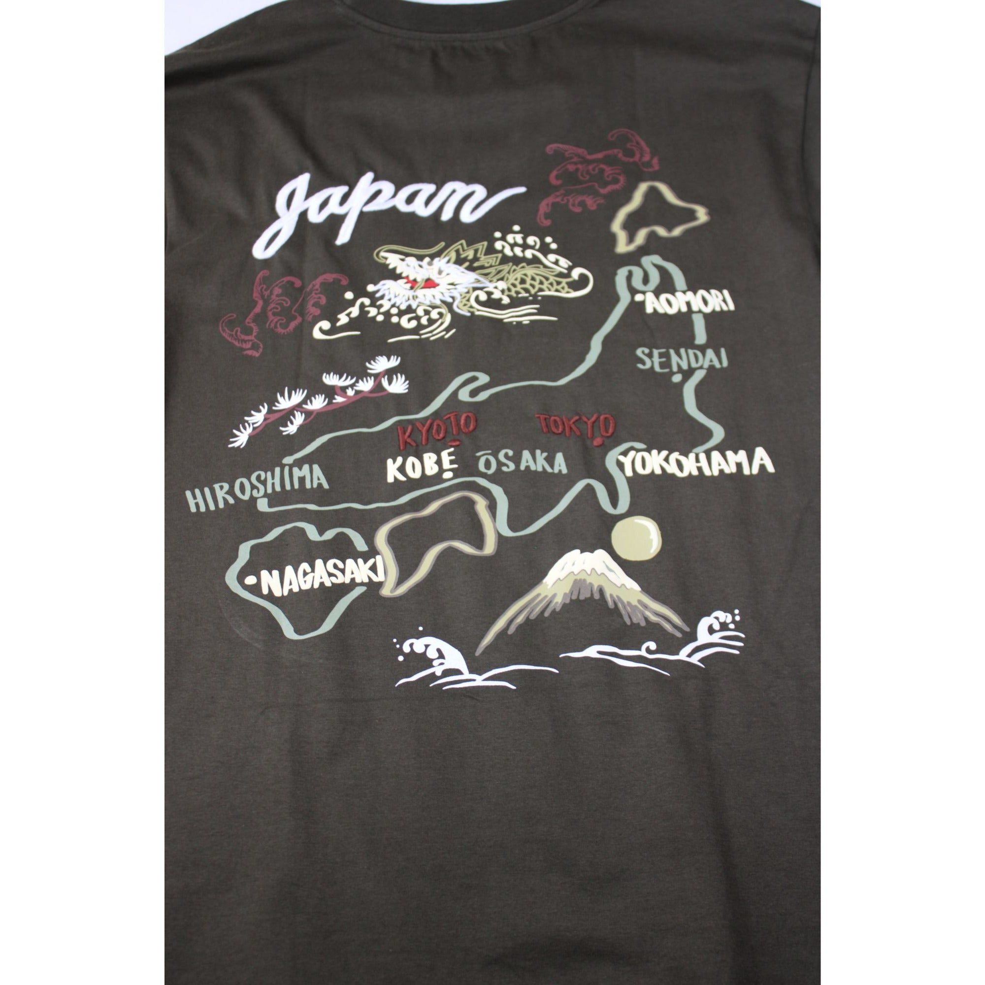 Public Supply Mens Japan Burnt Olive Graphic T-Shirt 2X Cotton Crewneck