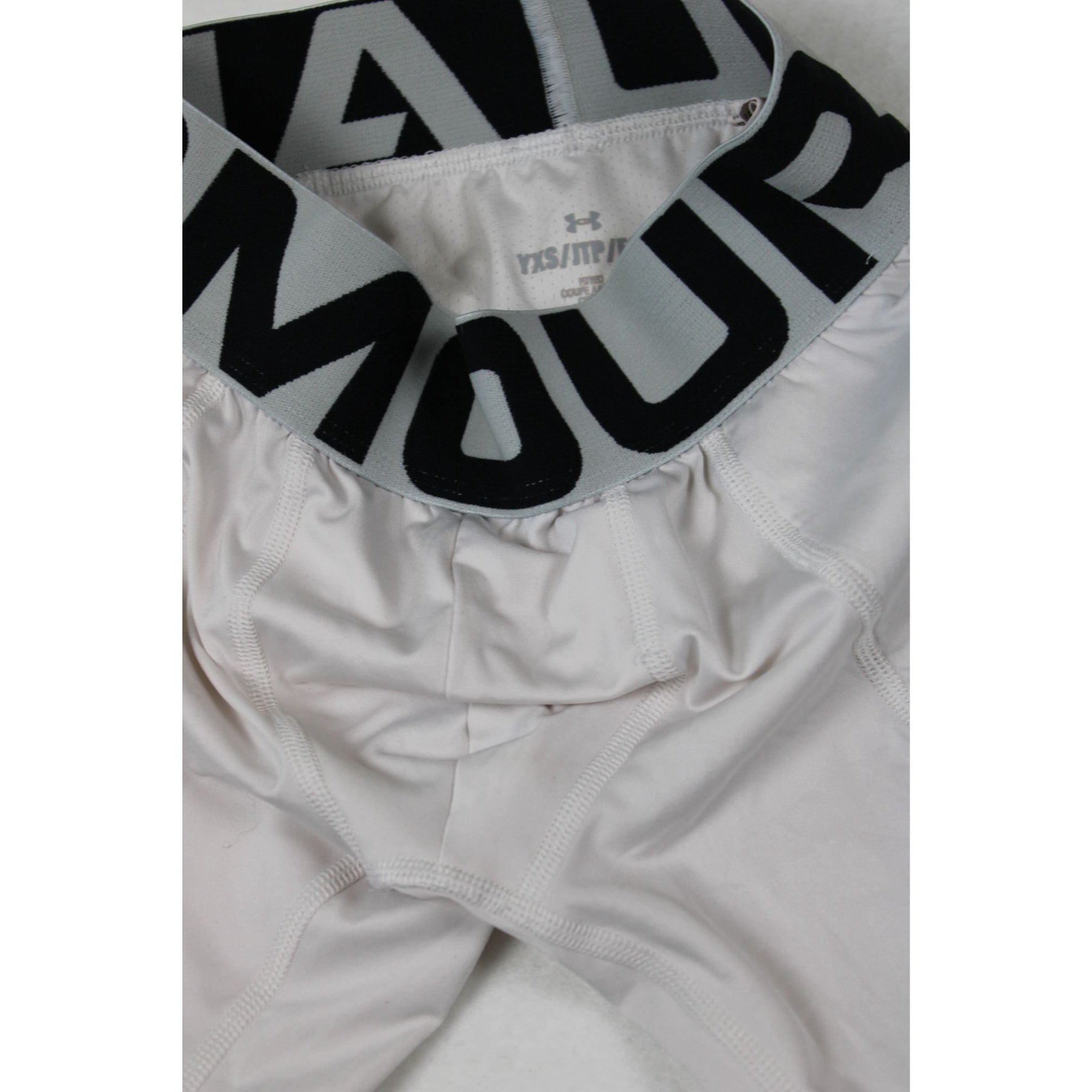 Under Armour Youth Compression Shorts Lot Of 2 Black & White Fitted YXS Boys