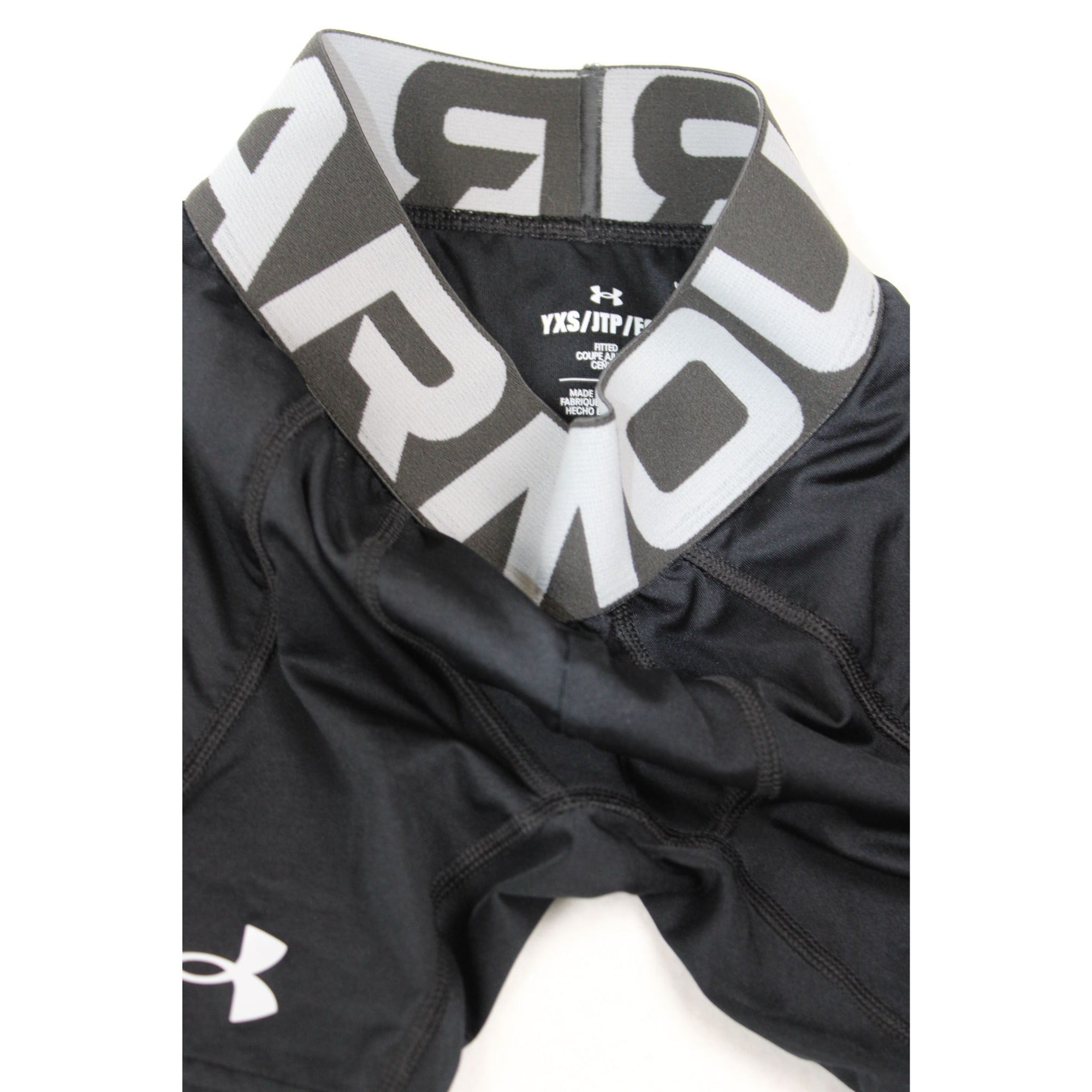 Under Armour Youth Compression Shorts Lot Of 2 Black & White Fitted YXS Boys