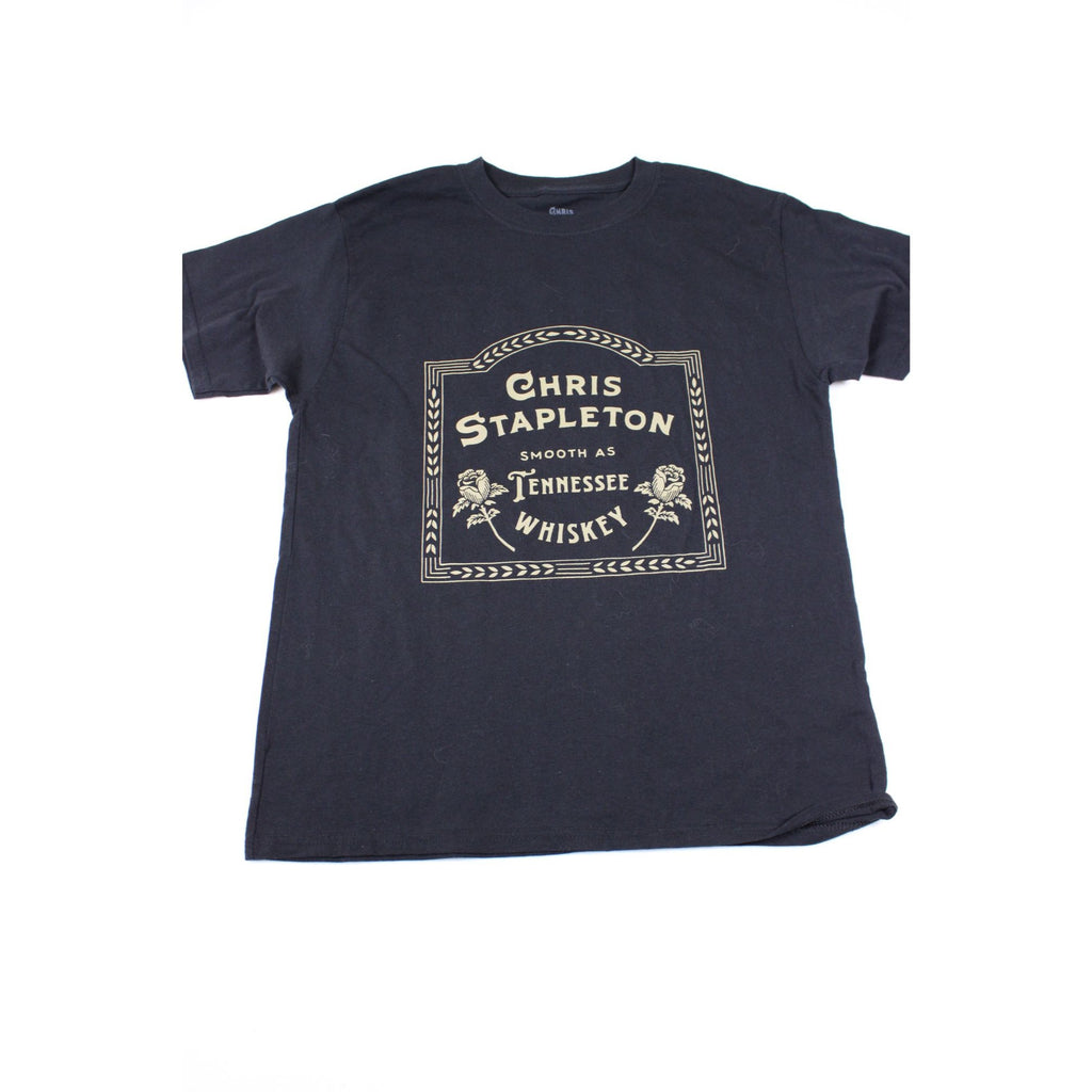 Chris Stapleton Smooth As Tennessee Whiskey Black Graphic T-Shirt Size S
