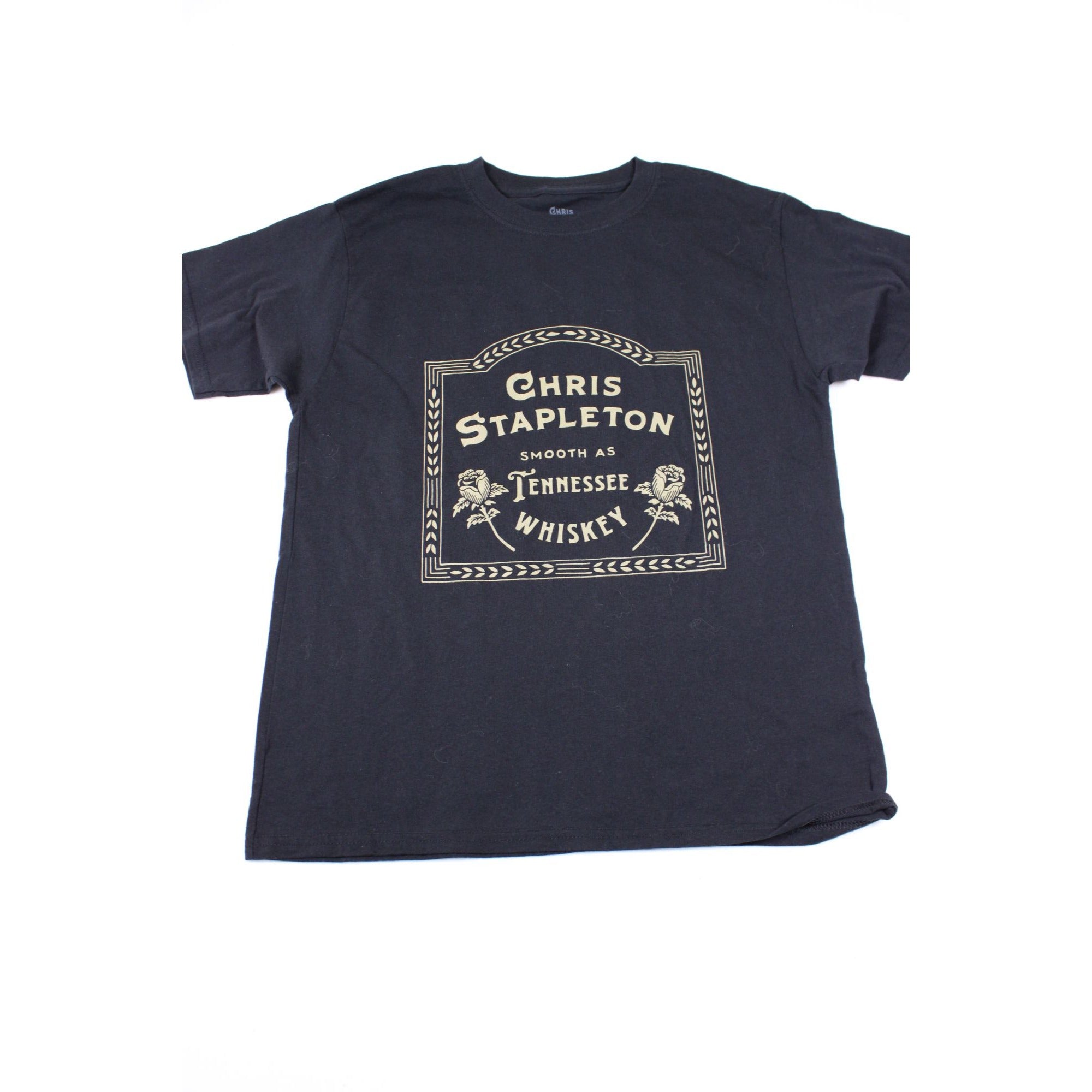 Chris Stapleton Smooth As Tennessee Whiskey Black Graphic T-Shirt Size S