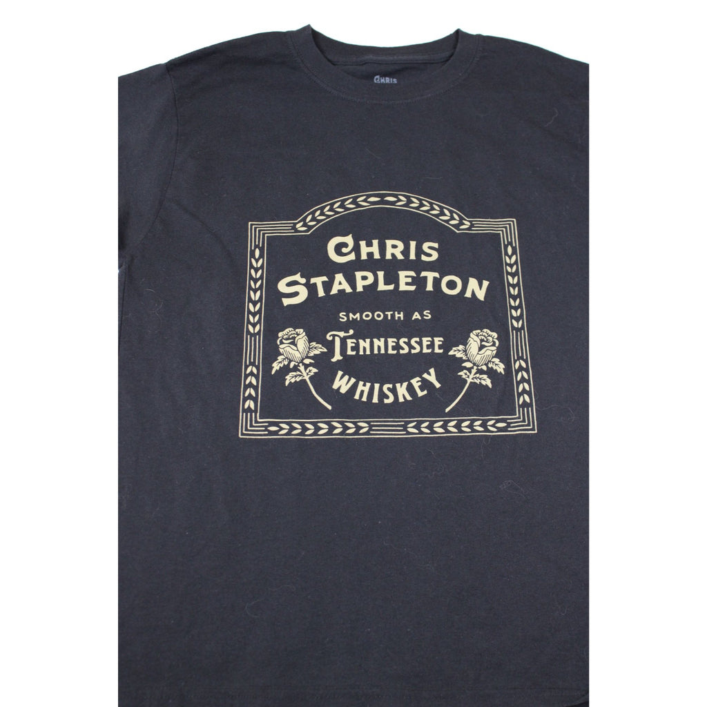 Chris Stapleton Smooth As Tennessee Whiskey Black Graphic T-Shirt Size S