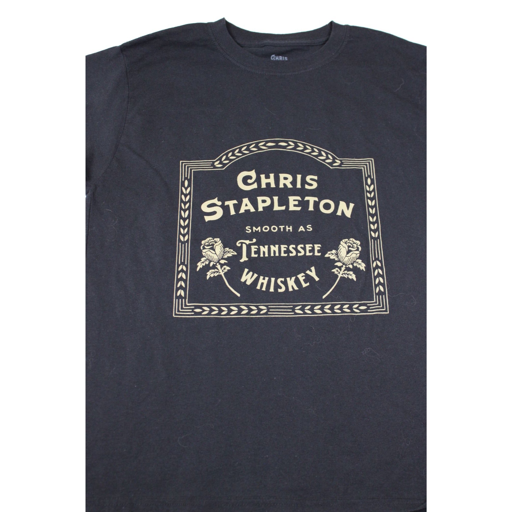 Chris Stapleton Smooth As Tennessee Whiskey Black Graphic T-Shirt Size S