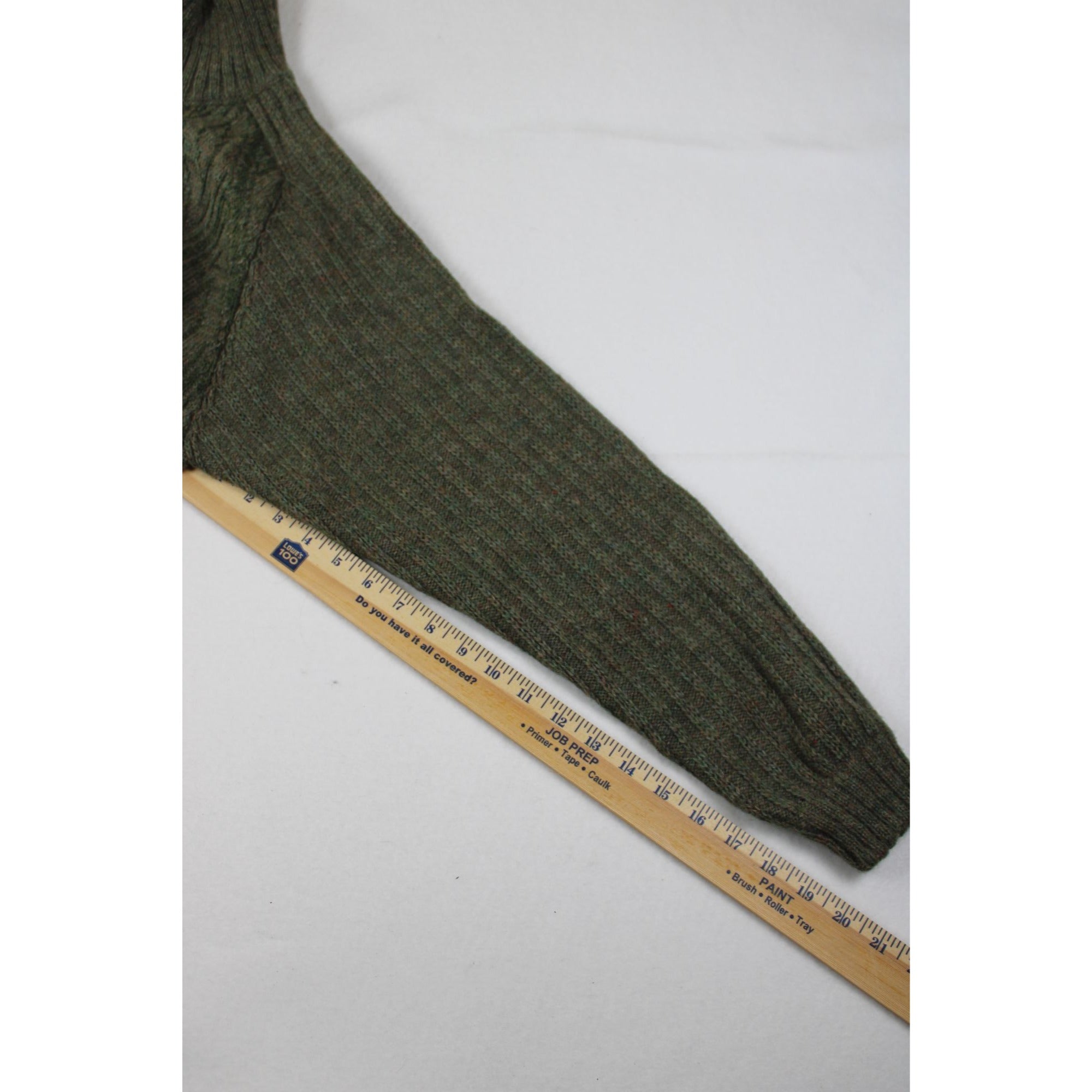 Sidrils Peruvian Alpaca Mens Green Pullover Sweater 1/4 Zip Geometric Knit Pattern M