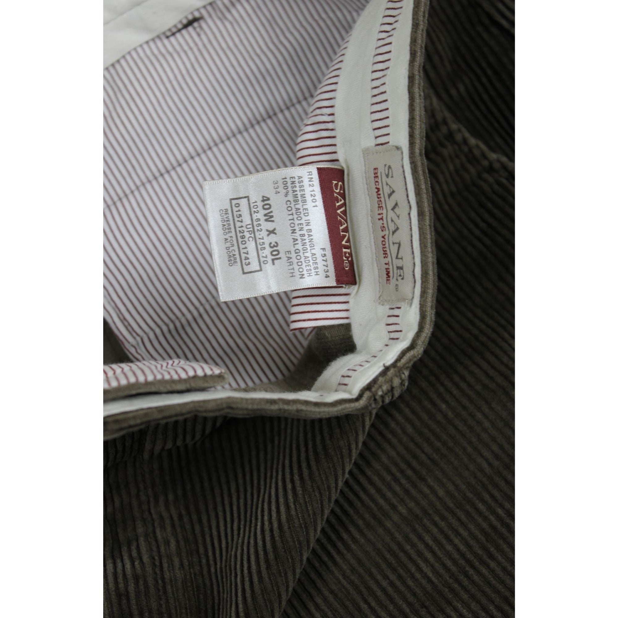 avane Corduroy Pants — Earth Brown Wide Wale, 40W × 30L