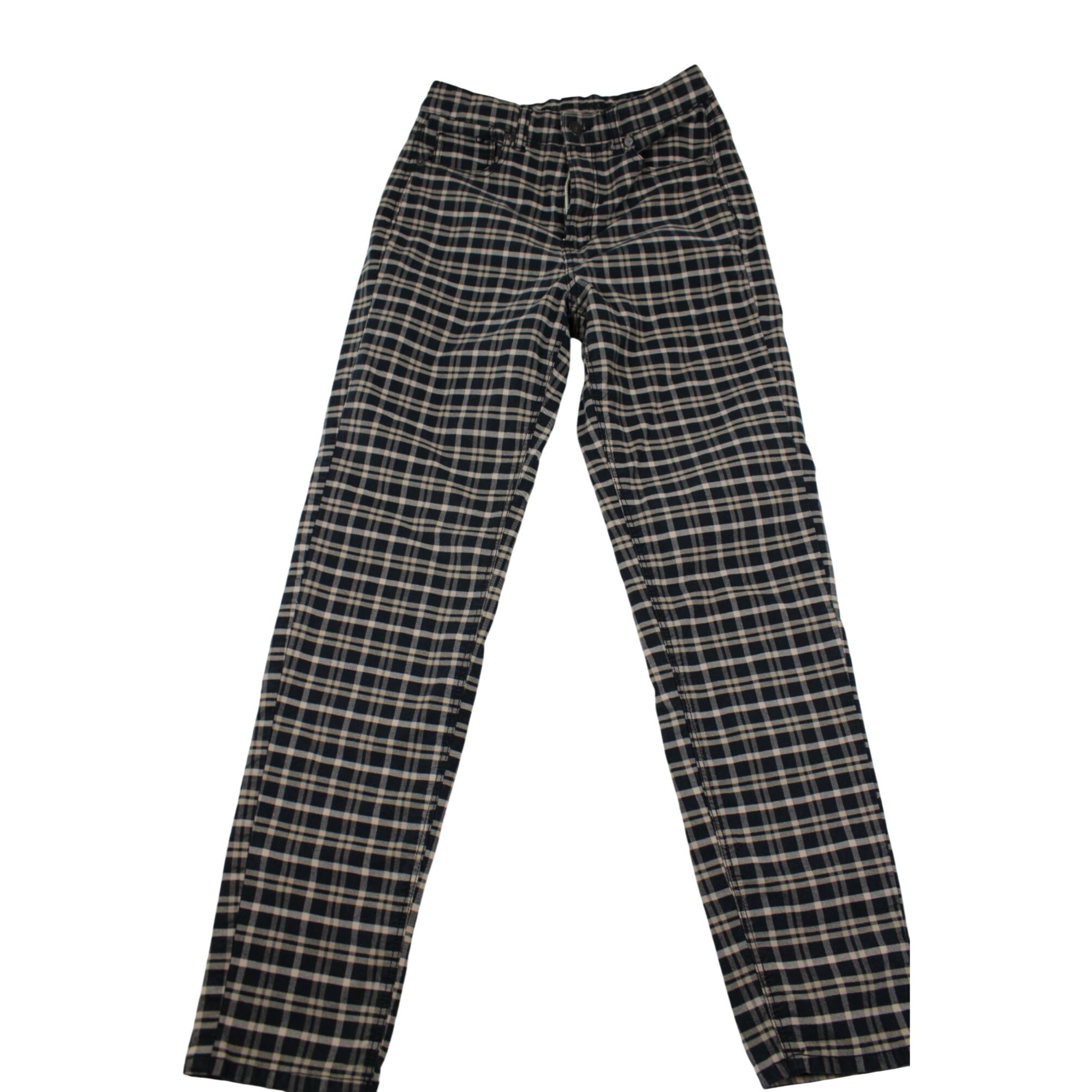 American Eagle Womens Black & White Plaid Stretch Pants Size L