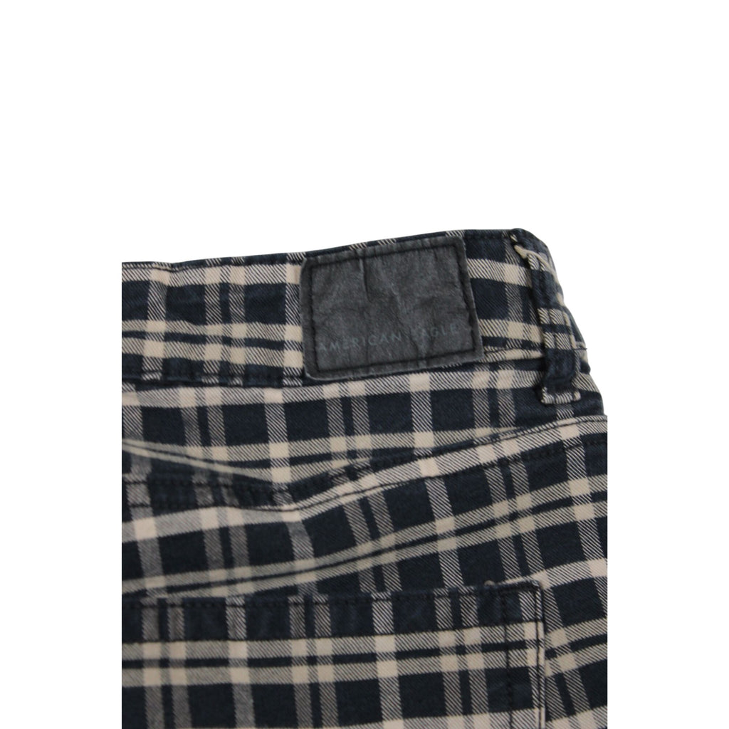 American Eagle Womens Black & White Plaid Stretch Pants Size L