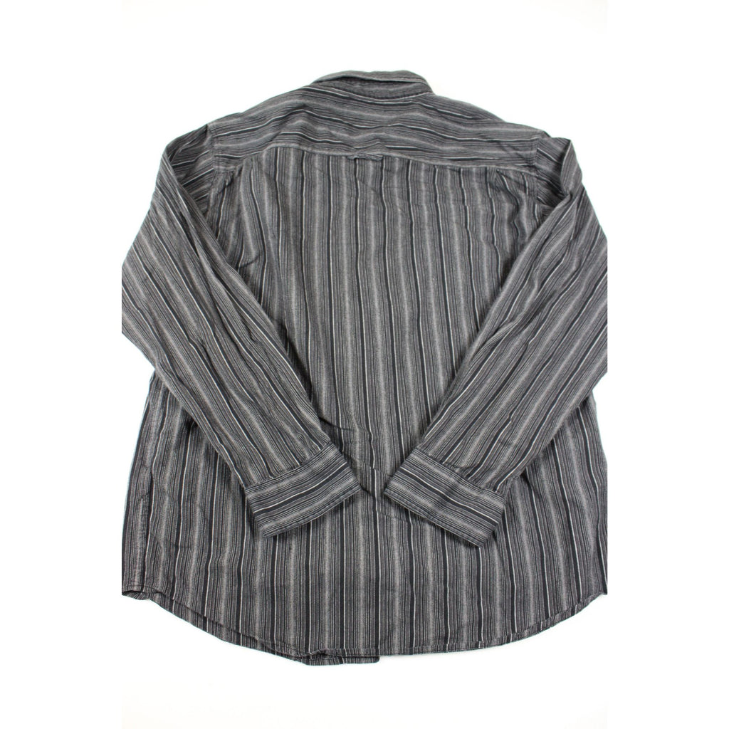 Harley-Davidson Mens Black Striped Long Sleeve Button-Up Shirt Size L