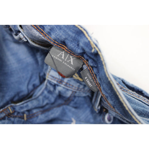 Armani Exchange Distressed Blue Denim Jeans Womens Size 6 Short