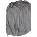 Banana Republic Womens Gray Button-Down Shirt With Pleated Sleeves Size M Soft Lightweight Fabric Casual Chic Style