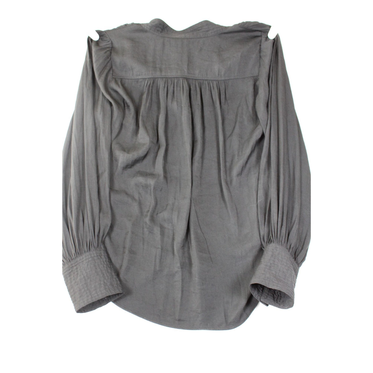Banana Republic Womens Gray Button-Down Shirt With Pleated Sleeves Size M Soft Lightweight Fabric Casual Chic Style