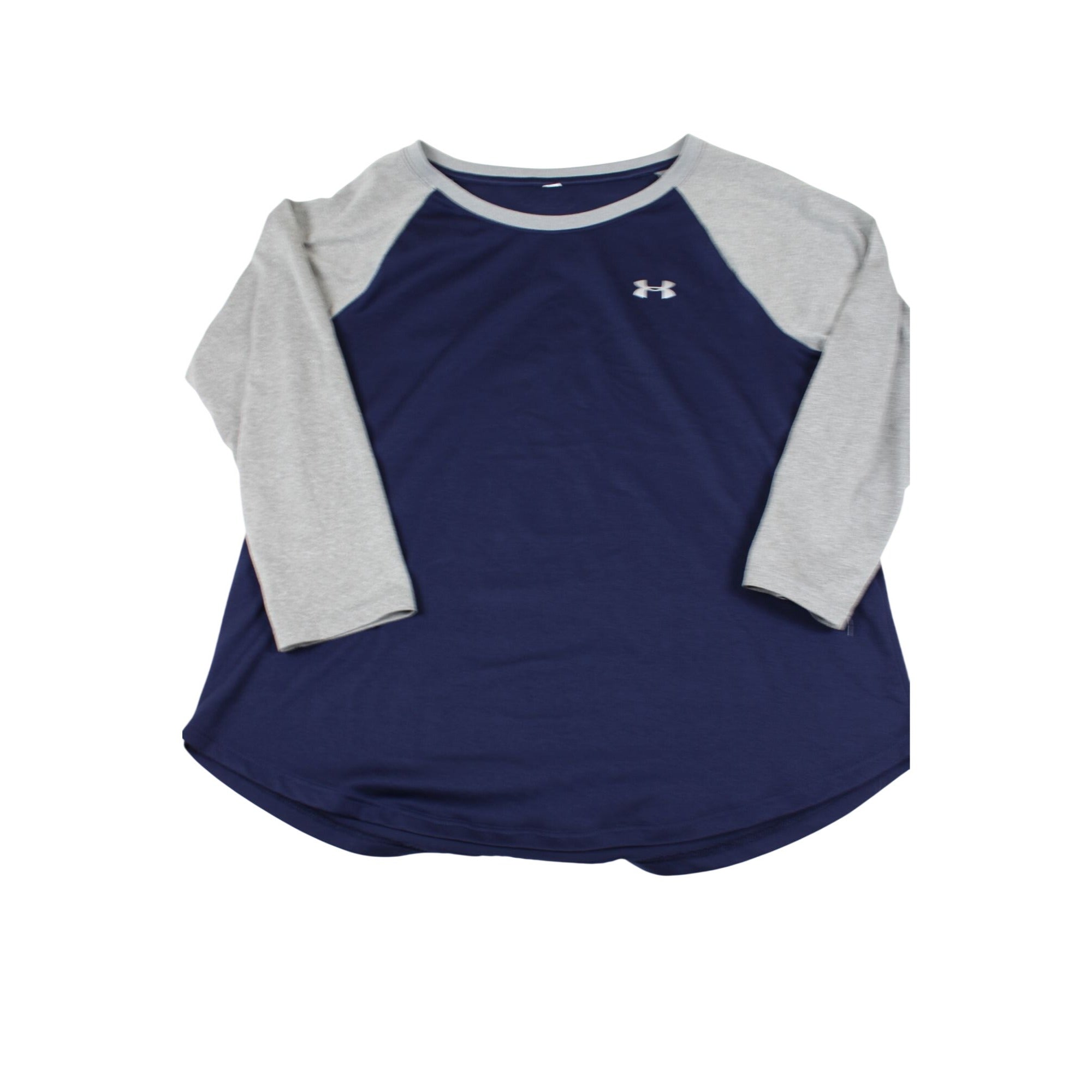 Under Armour Womens Navy & Gray Raglan 3/4 Sleeve Shirt Size M