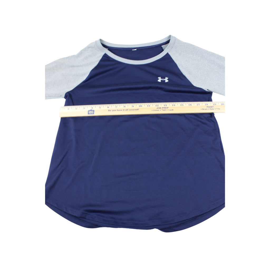 Under Armour Womens Navy & Gray Raglan 3/4 Sleeve Shirt Size M