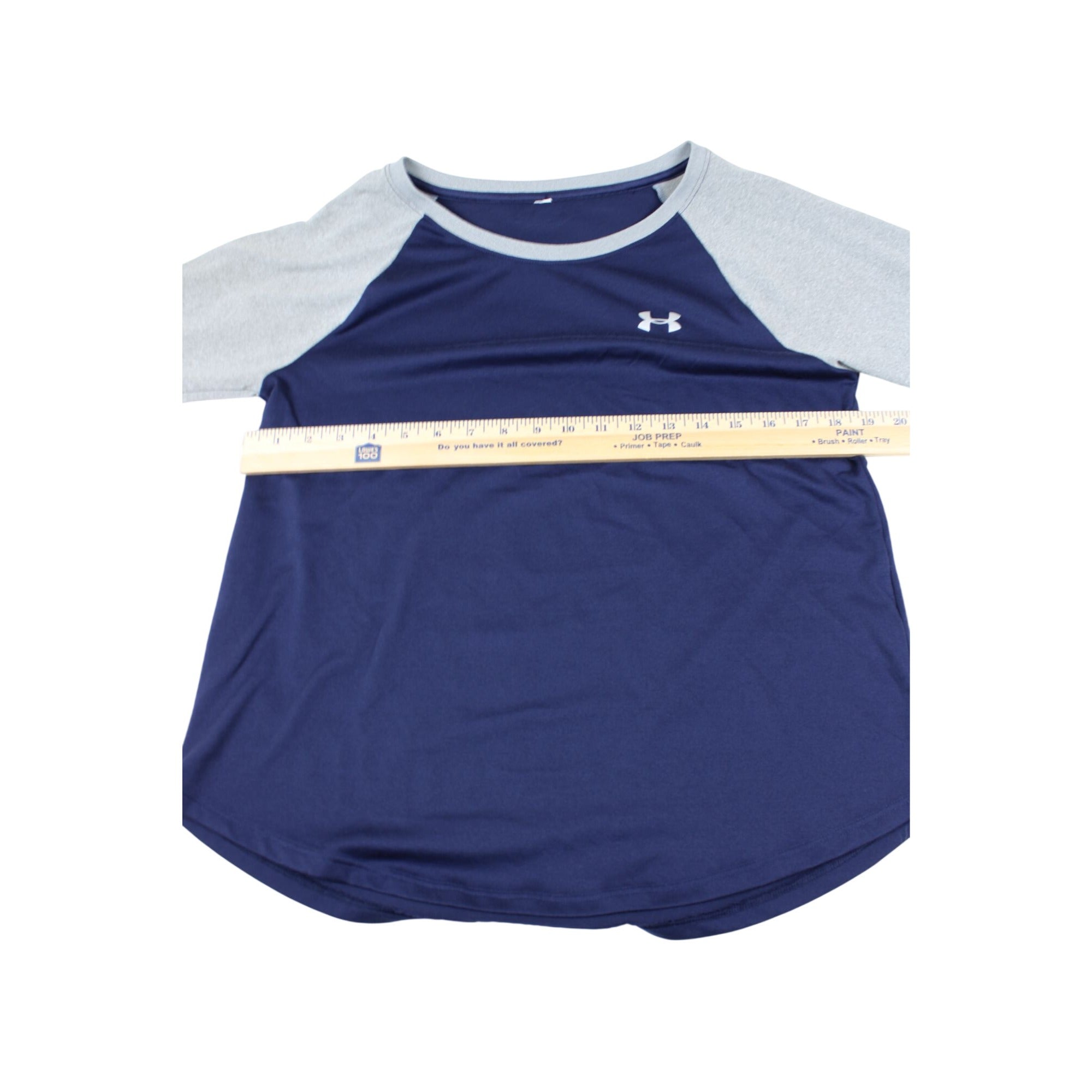 Under Armour Womens Navy & Gray Raglan 3/4 Sleeve Shirt Size M