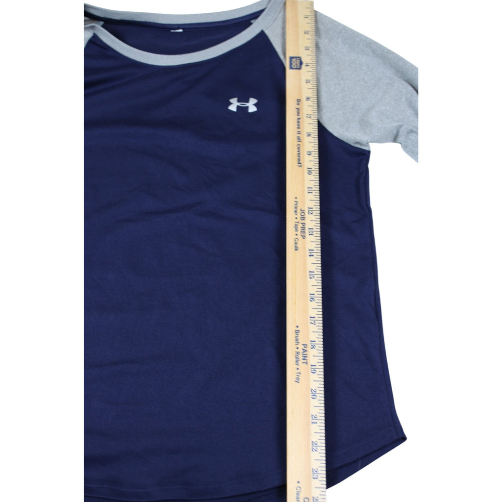 Under Armour Womens Navy & Gray Raglan 3/4 Sleeve Shirt Size M