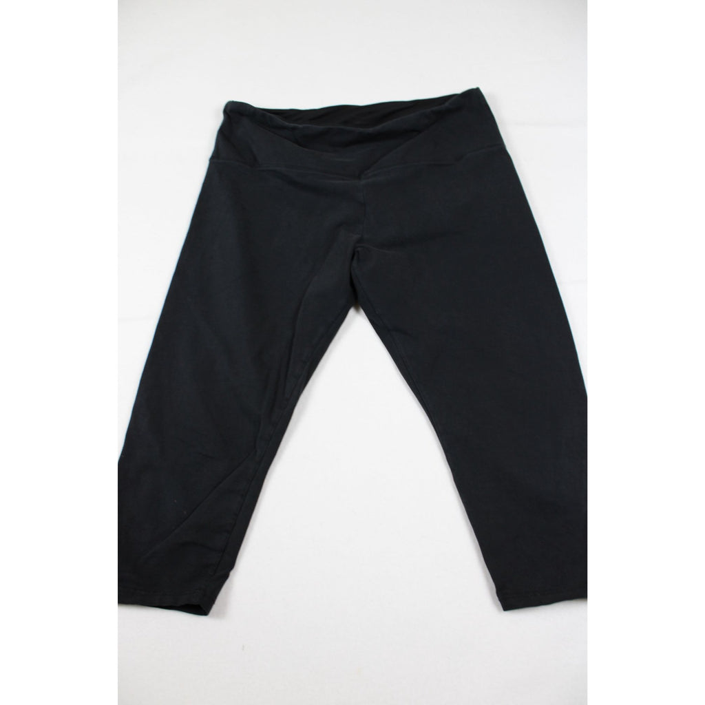 Capri-Length Black Leggings With High Waistband Size L
