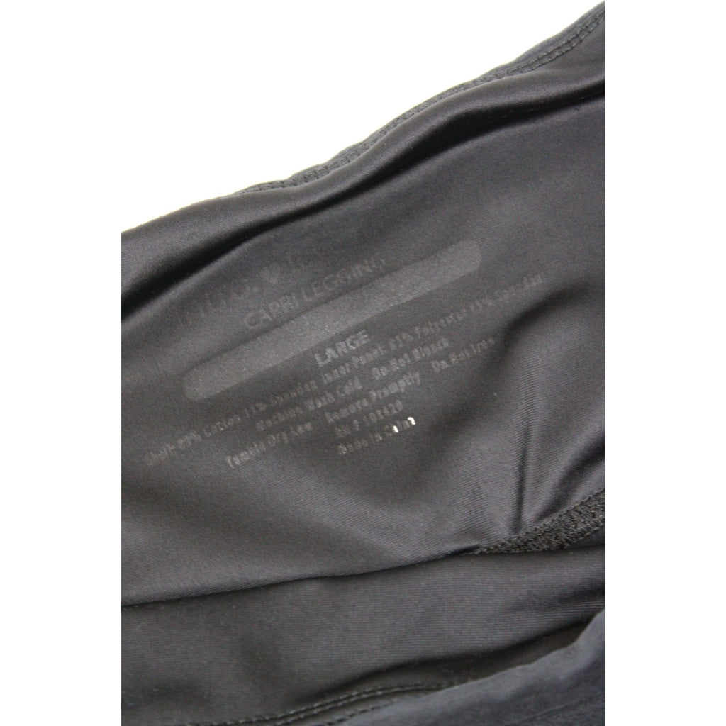 Capri-Length Black Leggings With High Waistband Size L