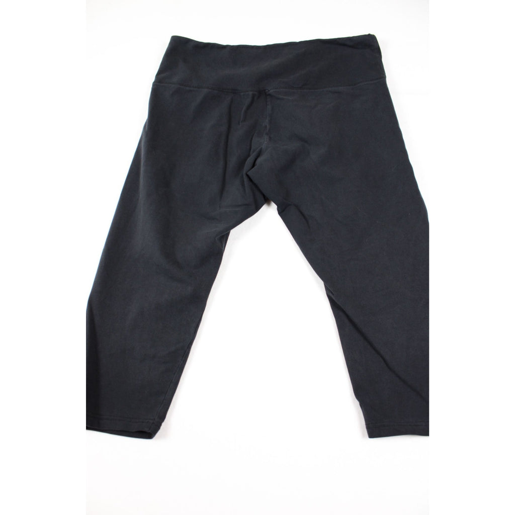Capri-Length Black Leggings With High Waistband Size L