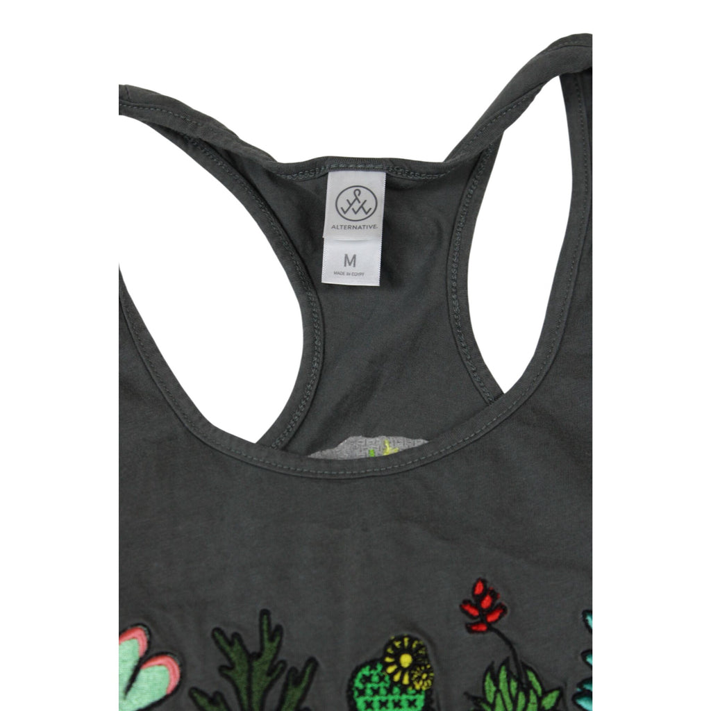 Plant Pride Womens Racerback Tank Top Gray Medium