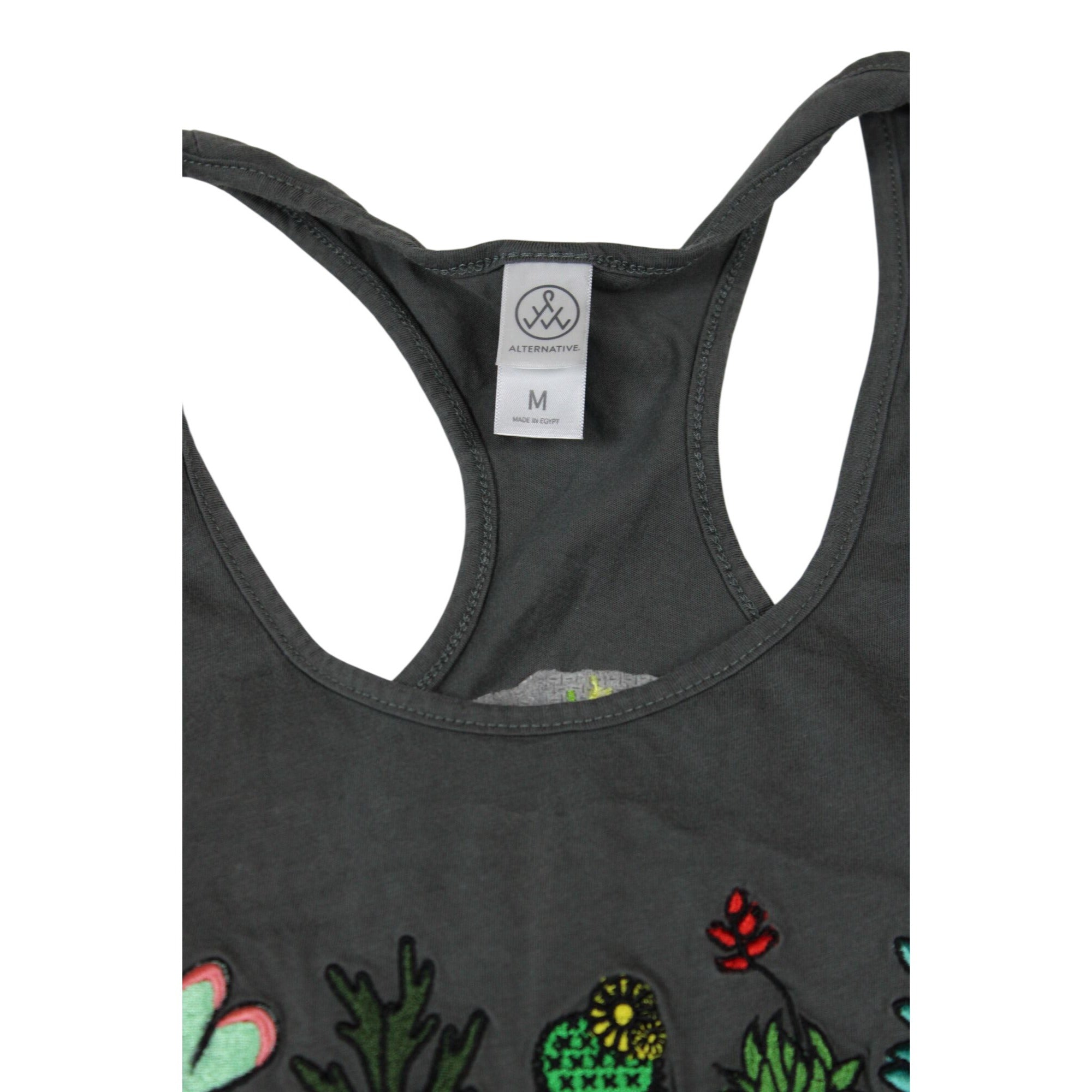 Plant Pride Womens Racerback Tank Top Gray Medium