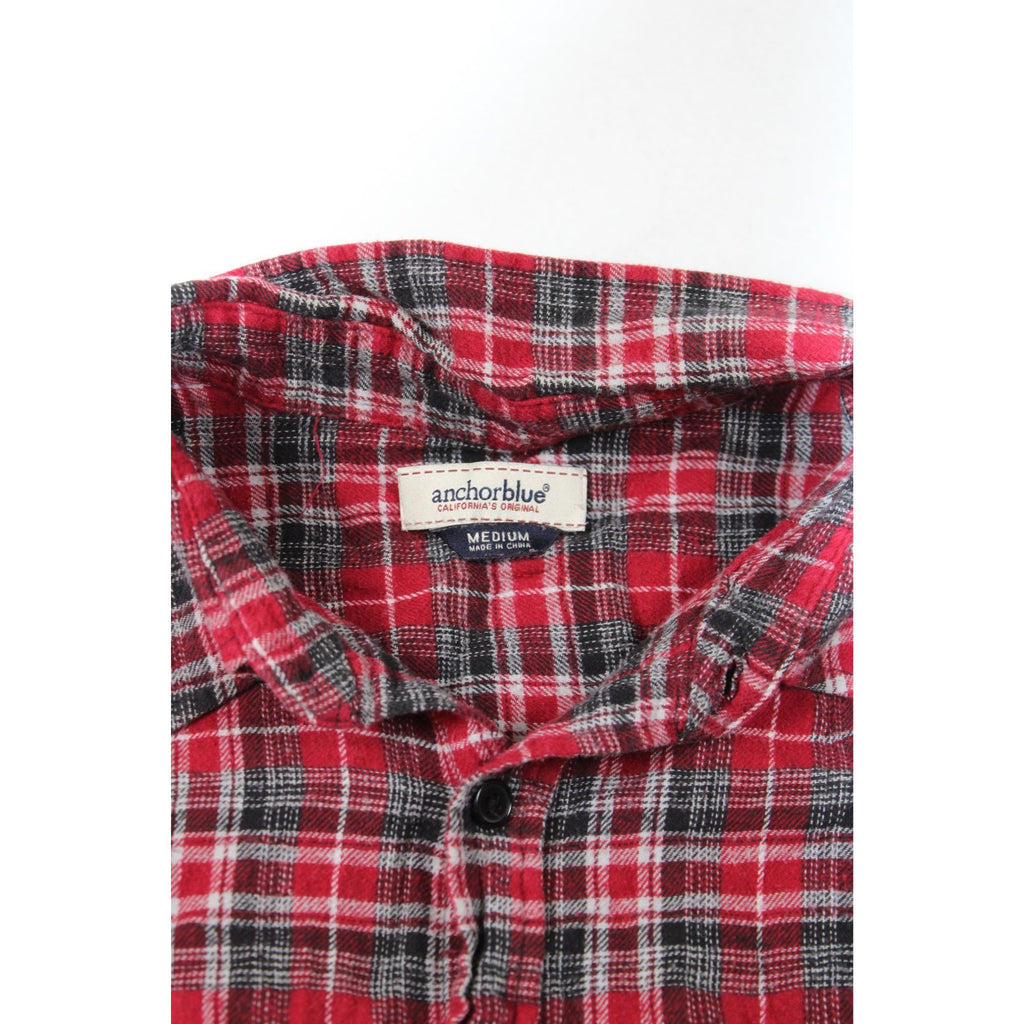 Anchor Blue Red & Black Plaid Button-Up Flannel Shirt Medium