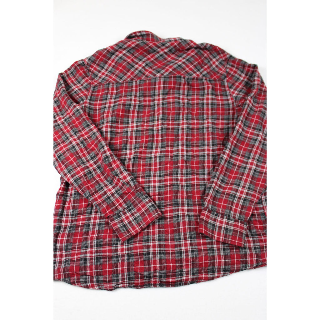 Anchor Blue Red & Black Plaid Button-Up Flannel Shirt Medium
