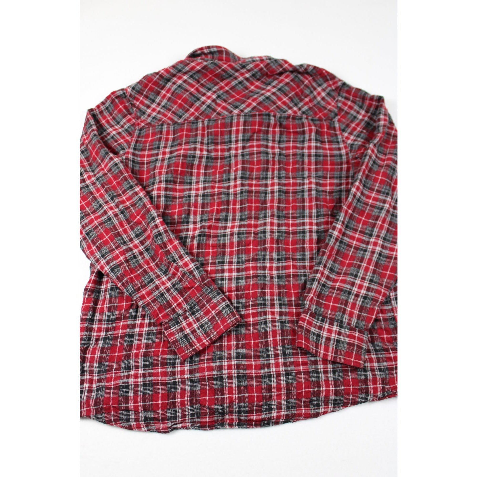 Anchor Blue Red & Black Plaid Button-Up Flannel Shirt Medium