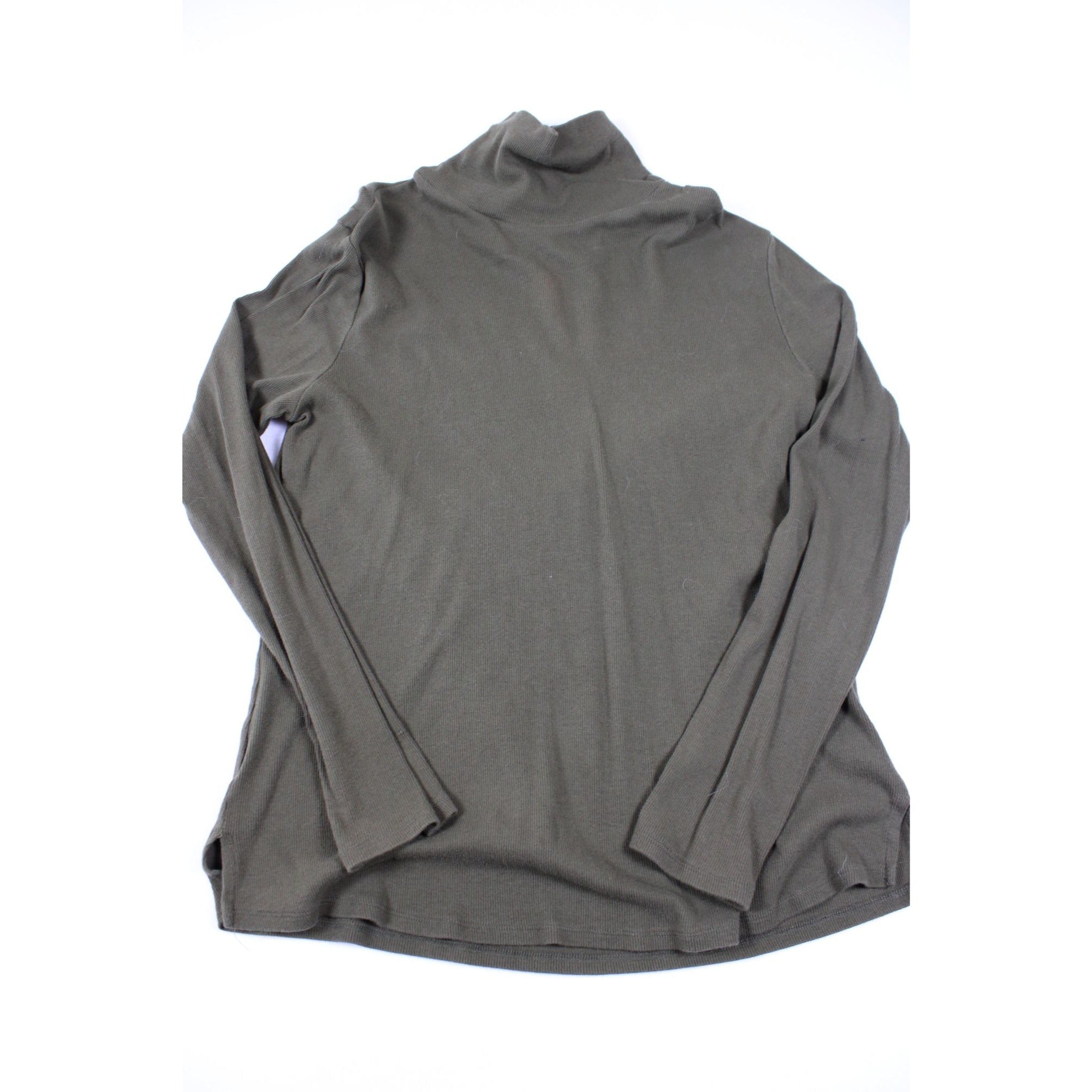 Ambiance Womens Plus Size Olive Green Turtleneck Top 3X