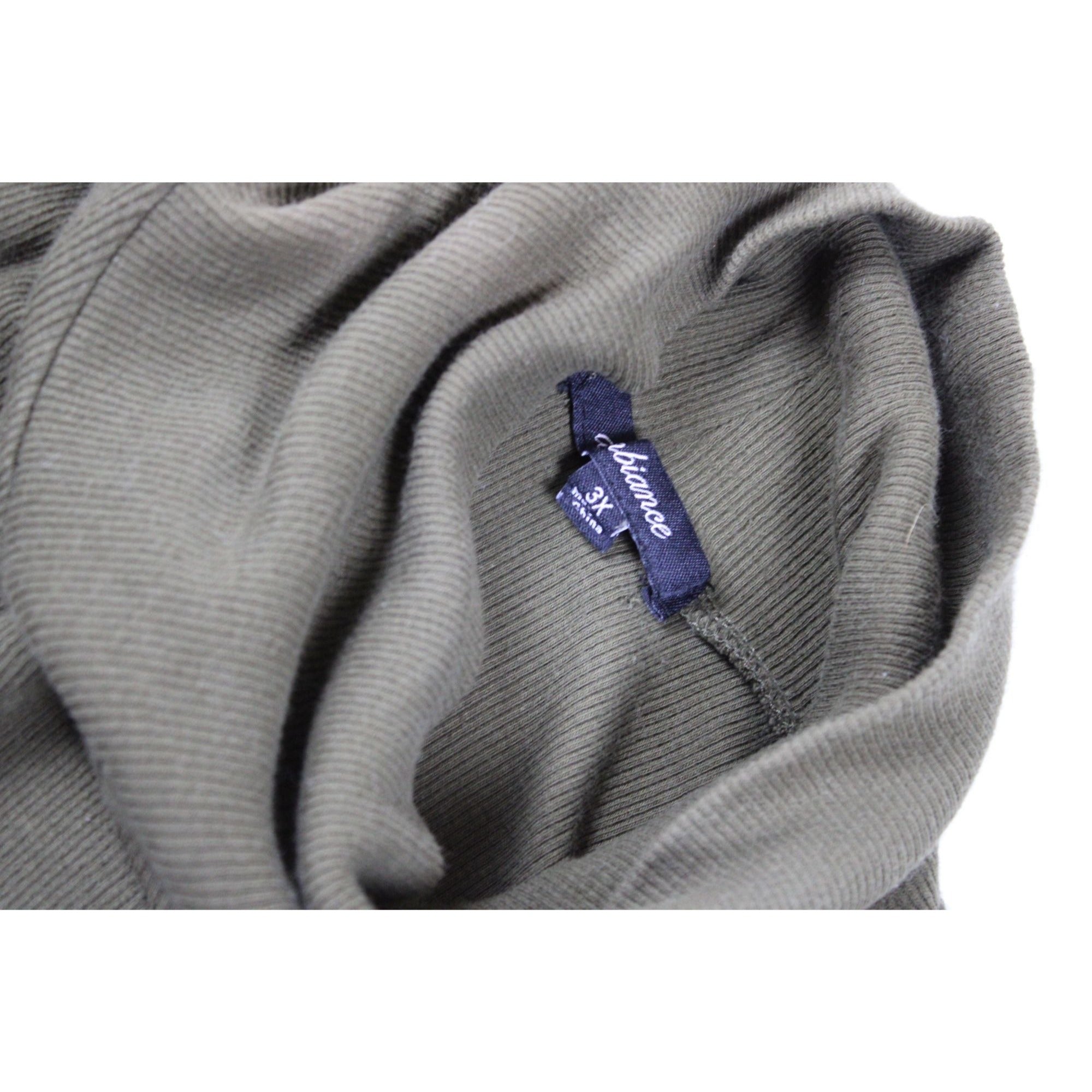 Ambiance Womens Plus Size Olive Green Turtleneck Top 3X