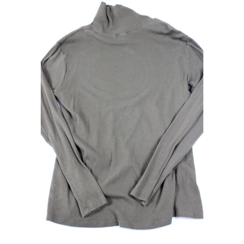 Ambiance Womens Plus Size Olive Green Turtleneck Top 3X
