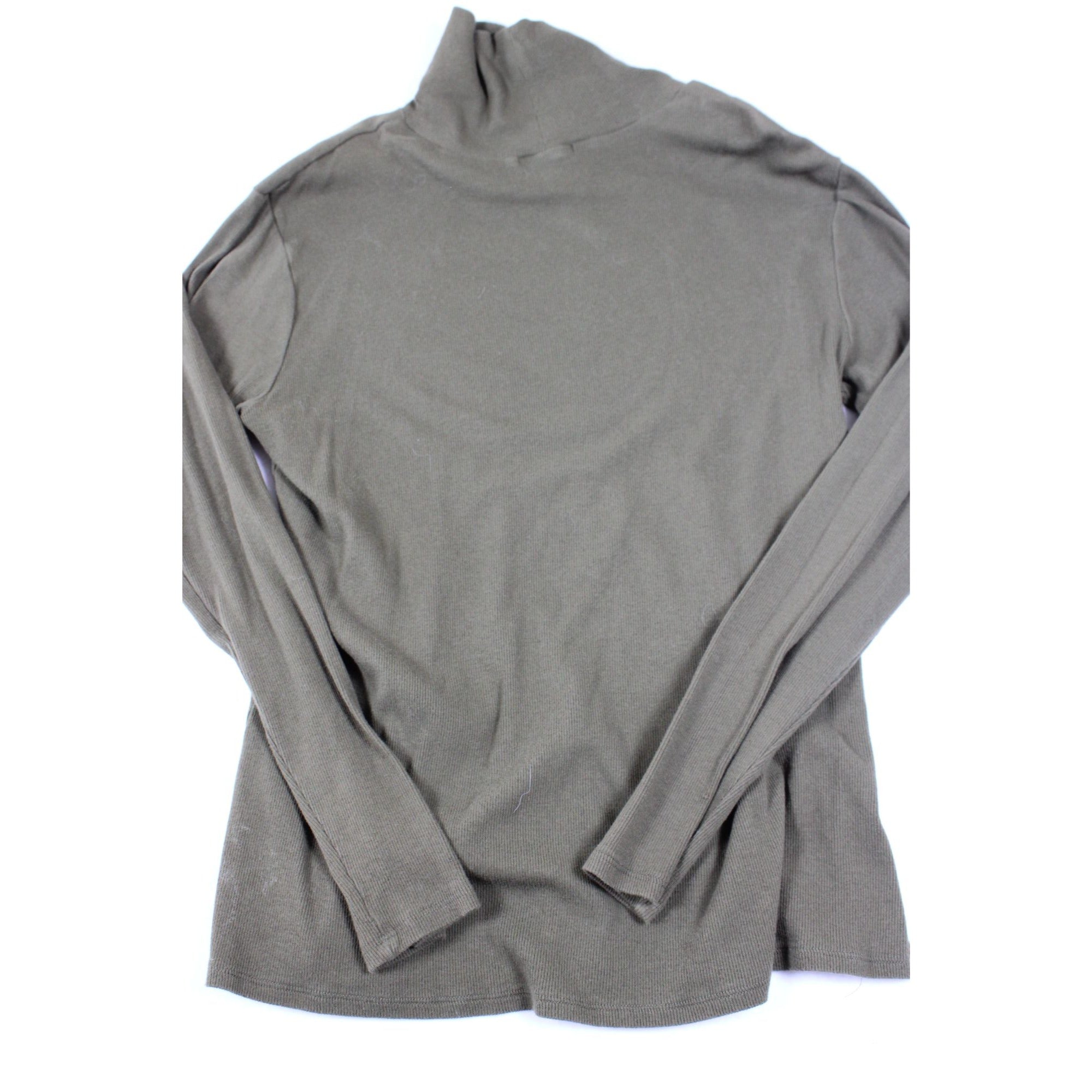 Ambiance Womens Plus Size Olive Green Turtleneck Top 3X