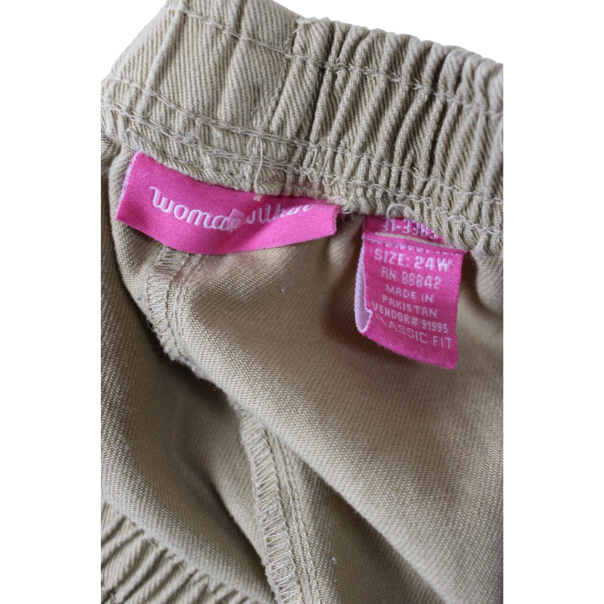 Womens Stretch Khaki Pants By Woman Within Classic Fit Size 24W