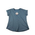 NWT AnaBess Blue V-Neck Short Sleeve Waffle Knit Top Size S
