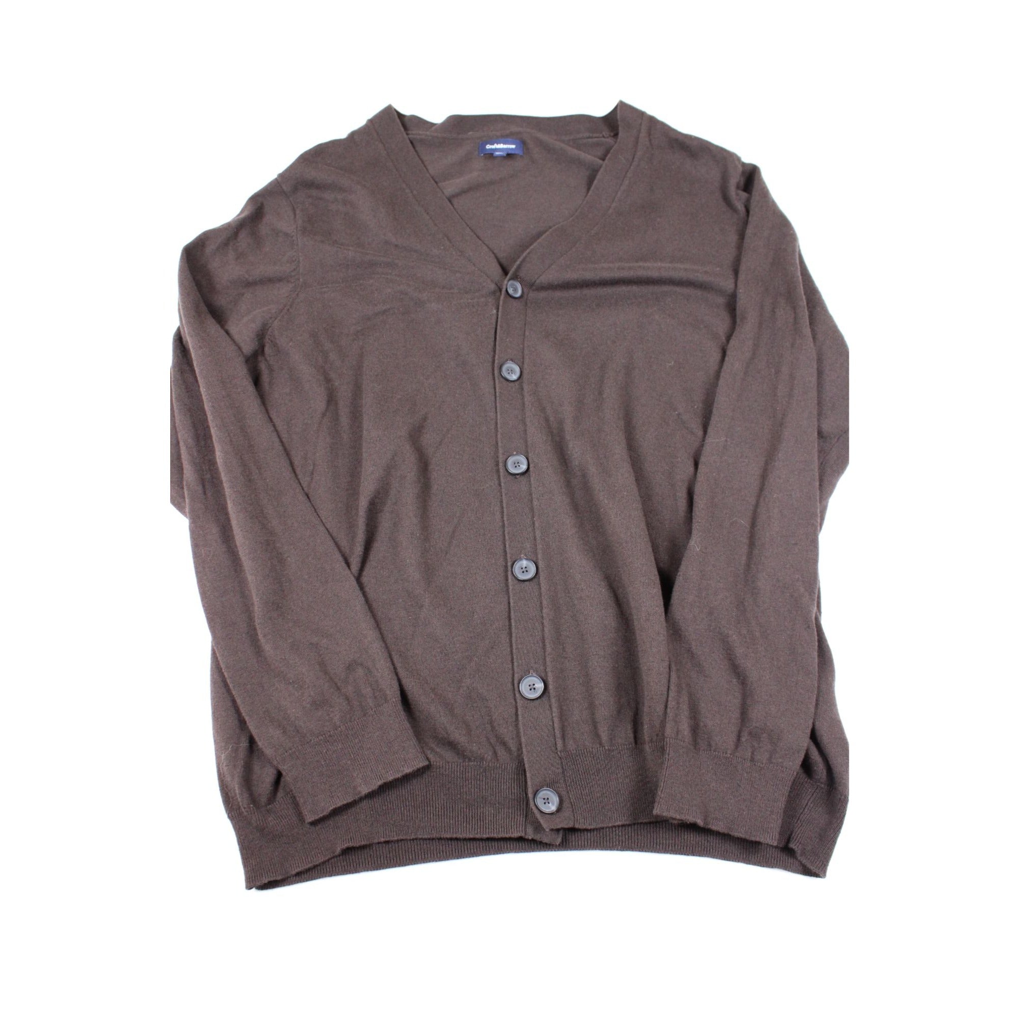 Croft & Barrow Mens Brown XXL Tall Button-Up Cardigan Sweater