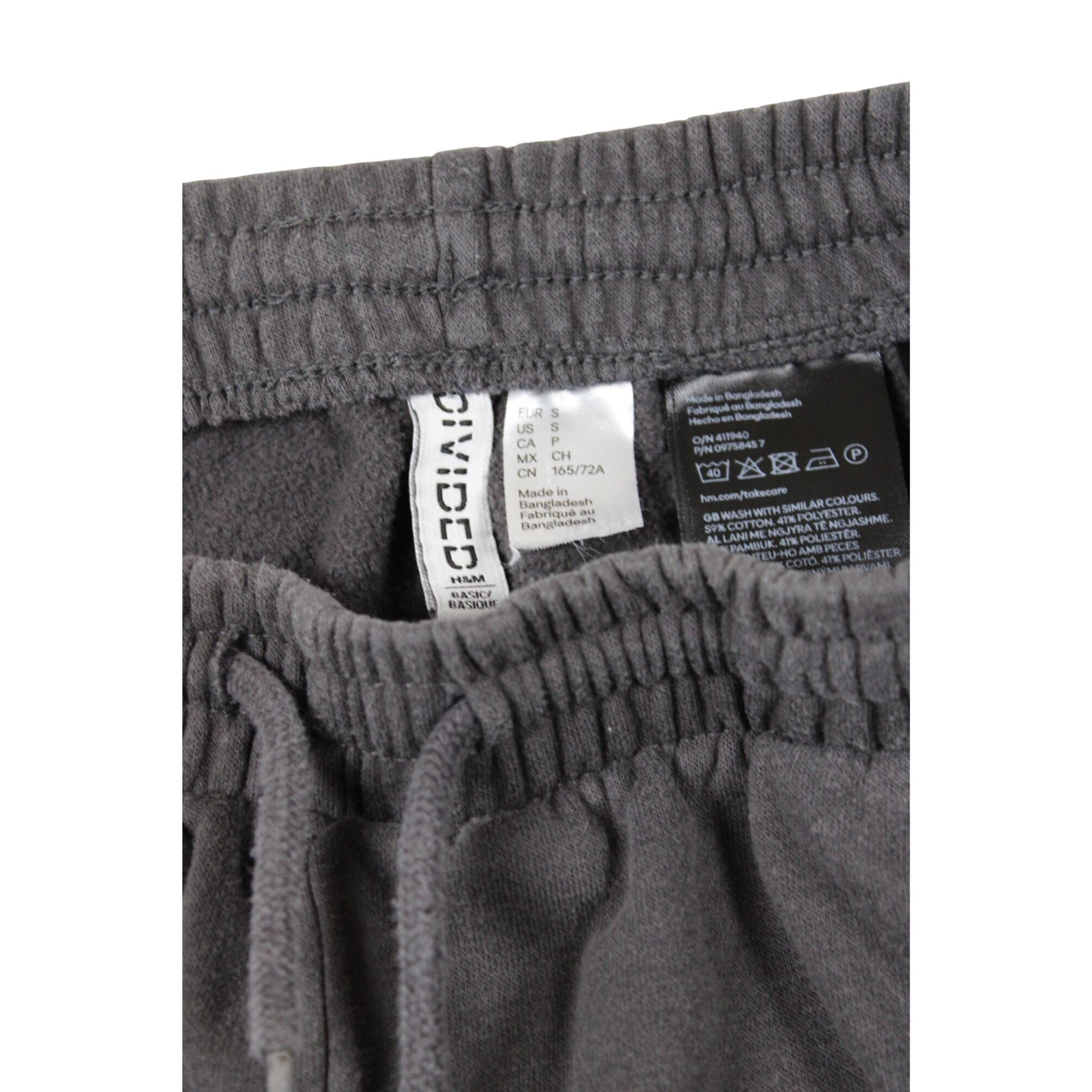 H&M Divided Gray Joggers Sweatpants Mens S Drawstring Waist