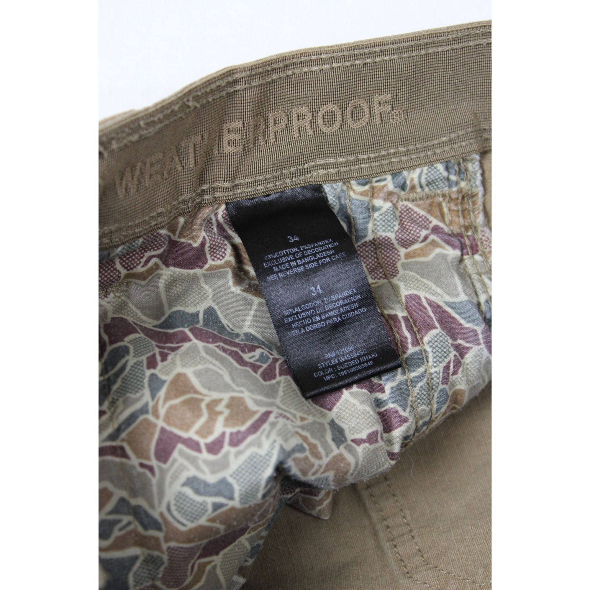 Weatherproof Khaki Cargo Shorts Mens Size 34