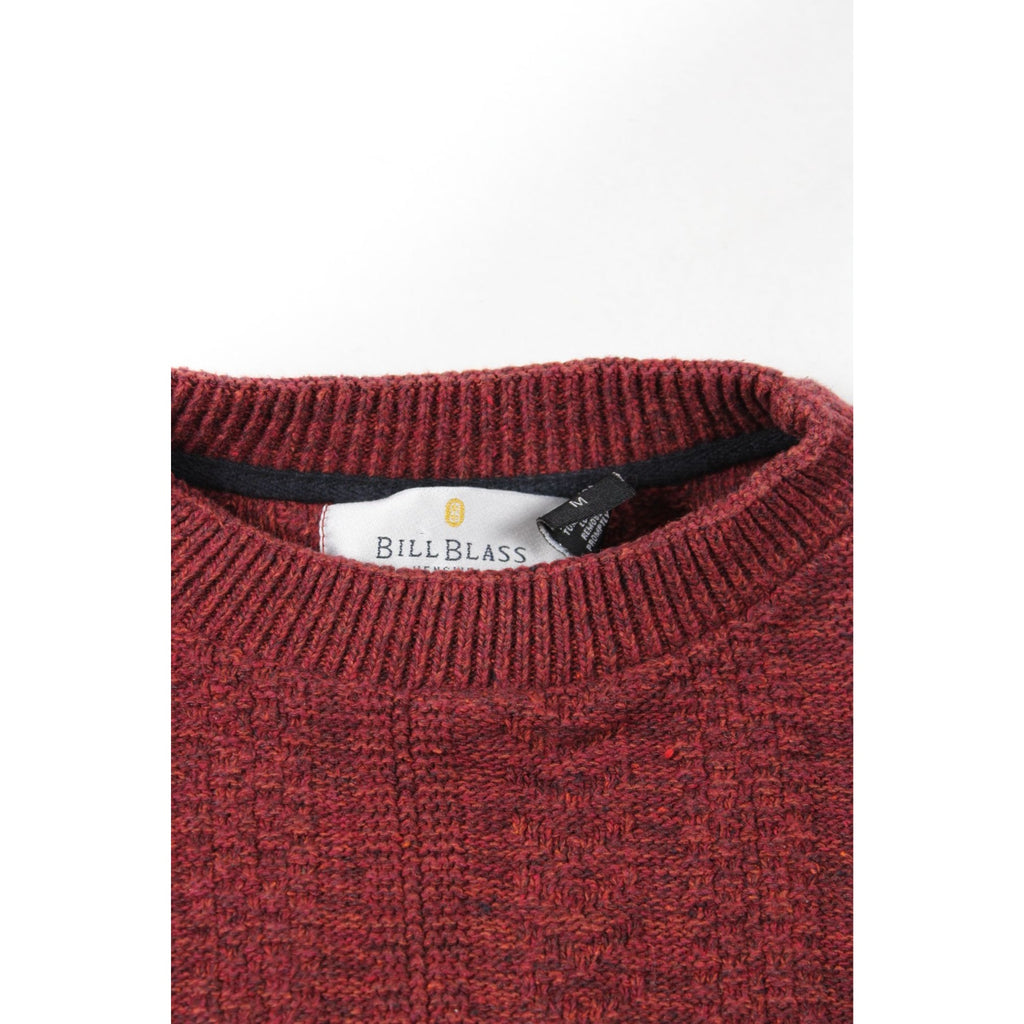 Bill Blass Vintage Maroon Crewneck Sweater Textured Knit Medium Men’s Pullover