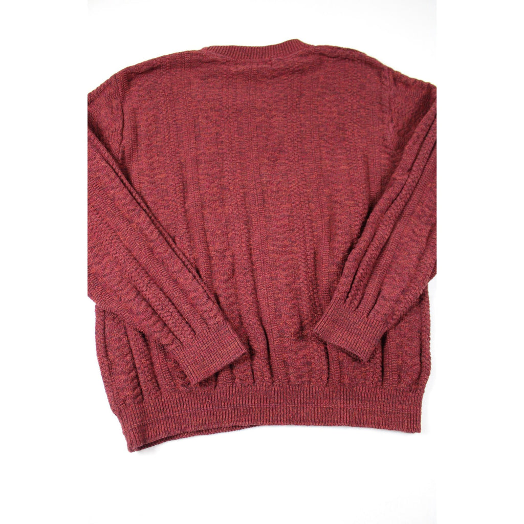 Bill Blass Vintage Maroon Crewneck Sweater Textured Knit Medium Men’s Pullover