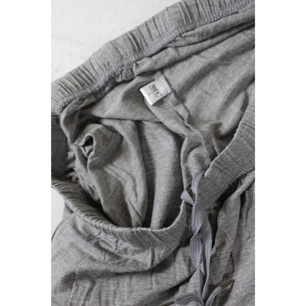 Light Gray Mens Lounge Pants With Elastic Waist & Drawstring Size L