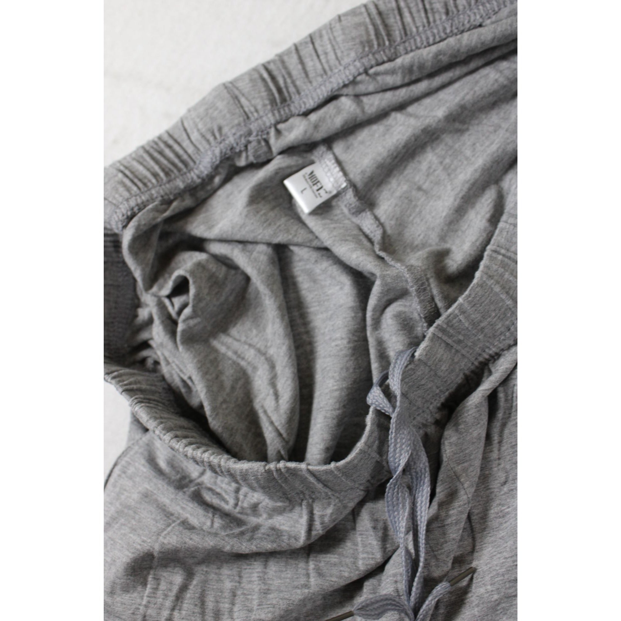 Light Gray Mens Lounge Pants With Elastic Waist & Drawstring Size L