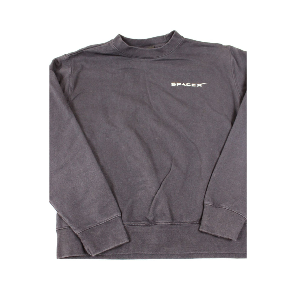 SpaceX Black Crewneck Sweatshirt Small With Logo Front & Back