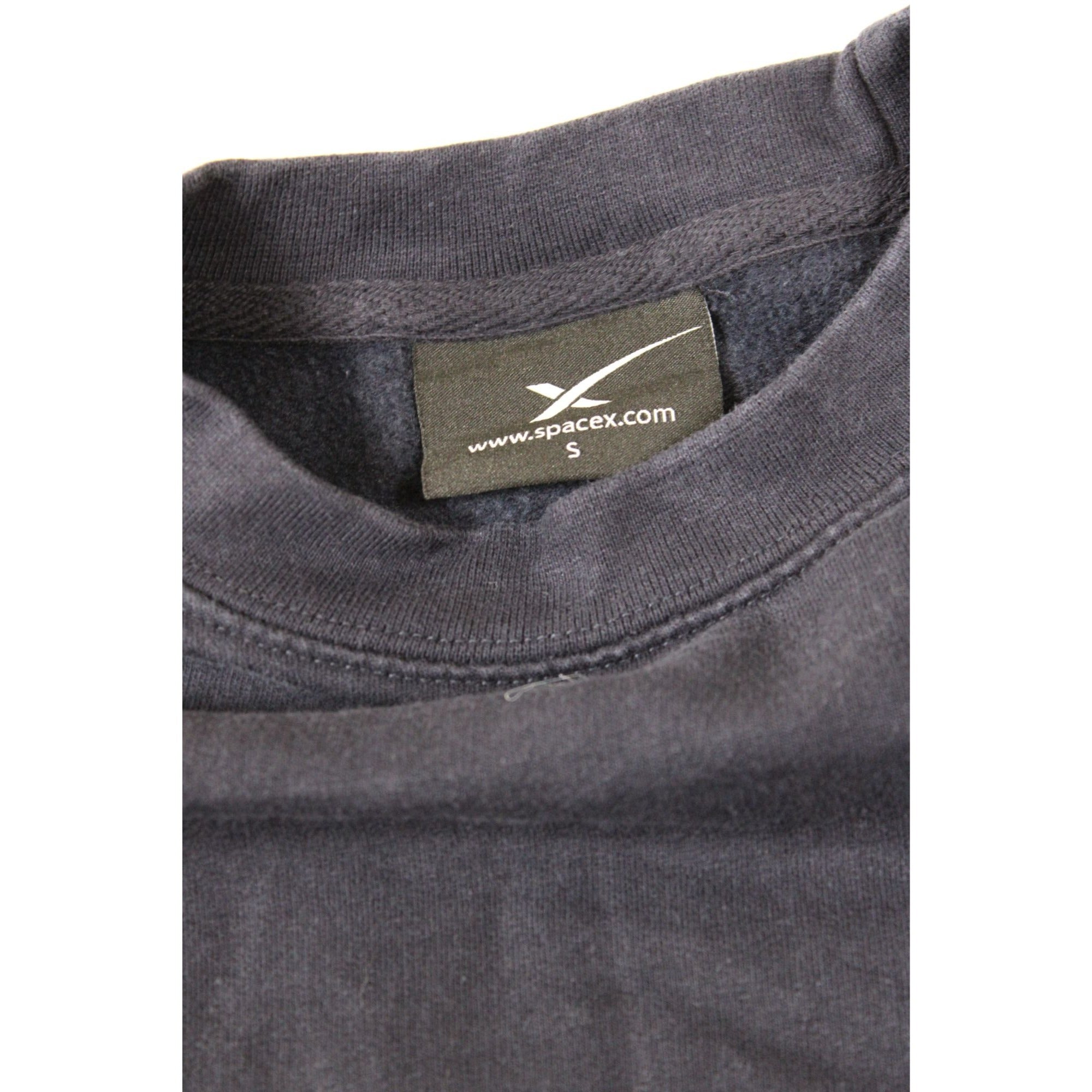 SpaceX Black Crewneck Sweatshirt Small With Logo Front & Back
