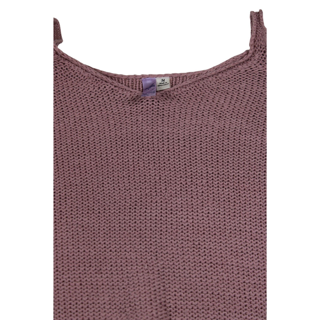 Cold Shoulder Mauve Knit Sweater Medium Womens